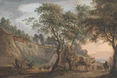 View at Charlton, Kent av Paul Sandby