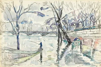 Paris, Le Pont Des Arts, 1933 av Paul Signac
