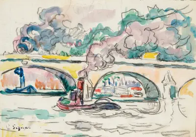 Paris, Le Pont-Royal, 1910 av Paul Signac