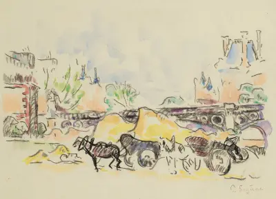 Paris, le quai au Pont des Saints-Pères av Paul Signac