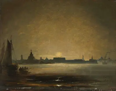 Dresden in Moonlight, Peder Balke