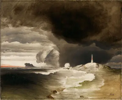 Lighthouse on the Norwegian Coast, 1855, Peder Balke