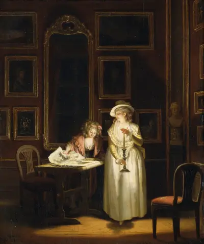 At the Embroidery-Frame von Pehr Hilleström
