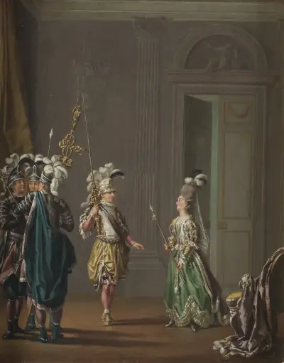 King Gustav III and Ulrika Eleonora von Fersen von Pehr Hilleström