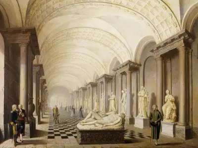 Musesalen i Kungliga museet på Kungliga slottet, Stockholm av Pehr Hilleström