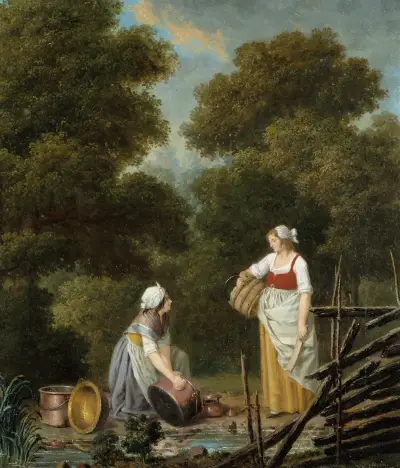 Two Maid-Servants at a Brook von Pehr Hilleström