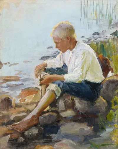 Boy On The Shore av Pekka Halonen