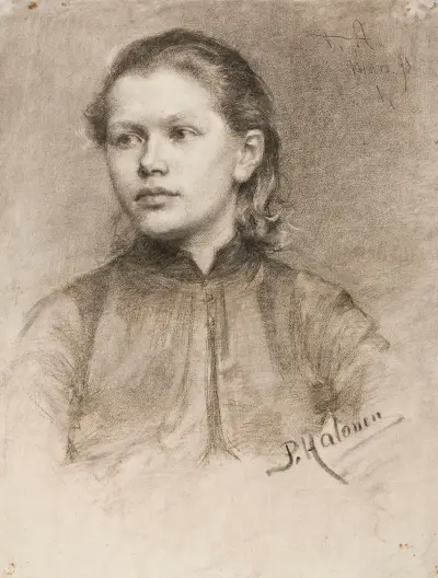 Portrait of a Young Woman av Pekka Halonen