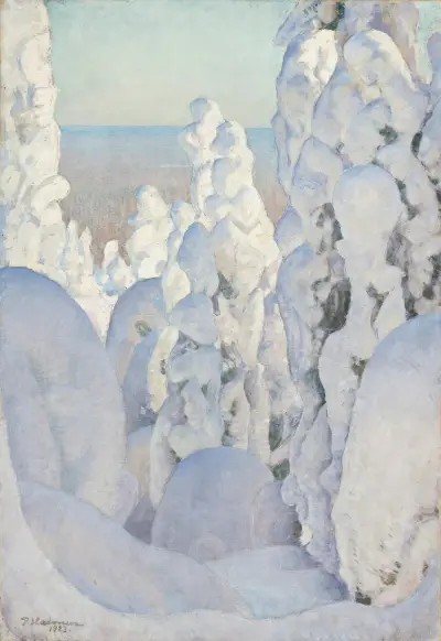 Winter Landscape, Kinahmi av Pekka Halonen