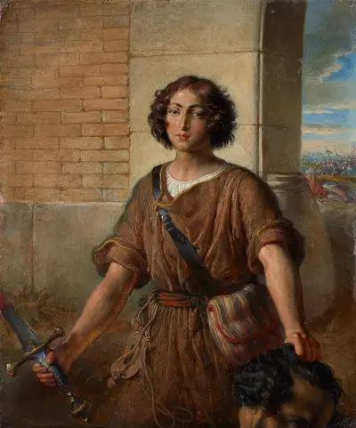 David with the head of Goliath av Johann Peter Krafft