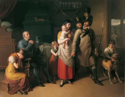 Die Heimkehr des Landwehrmannes, 1820 – nr 2 av Johann Peter Krafft