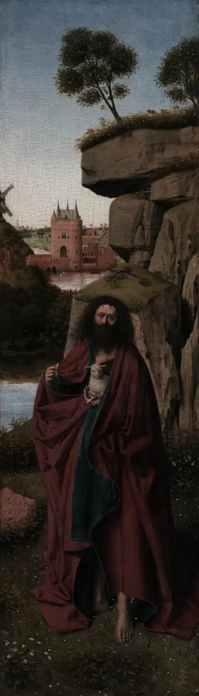 Saint John the Baptist in a Landscape av Petrus Christus