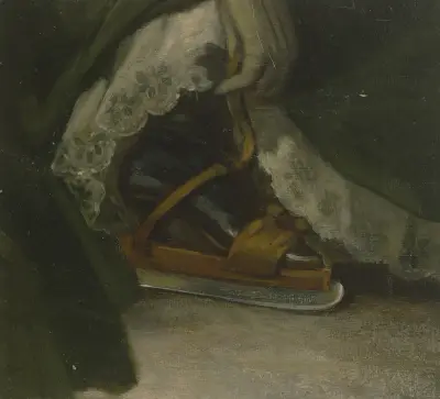 Fuß einer Dame mit Schlittschuh av Philipp Rumpf