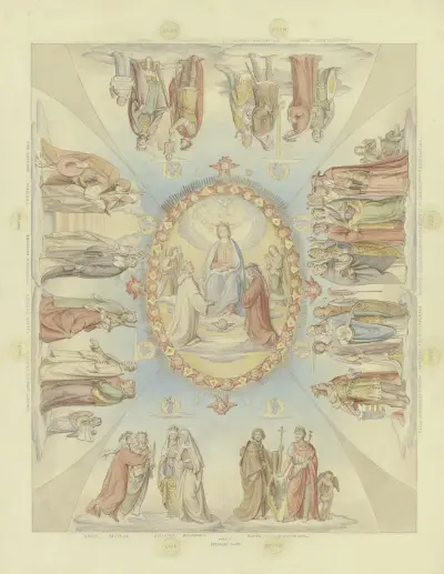 Dantes Paradies für die Ausmalung der Decke im ersten Saal der Villa Massimo in Rom av Philipp Veit