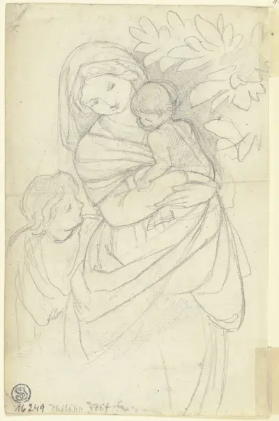 Stehende Madonna mit Jesuskind und Johannesknaben av Philipp Veit
