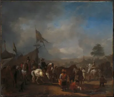 A Horse Fair near an Army Camp von Philips Wouwerman