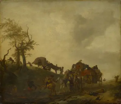 An Assault upon Travellers von Philips Wouwerman