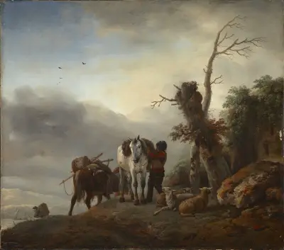 Landscape with Packhorses von Philips Wouwerman