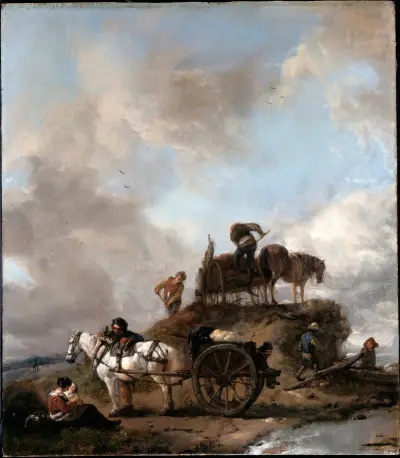 Peasants in the Fields- Hay Harvest von Philips Wouwerman