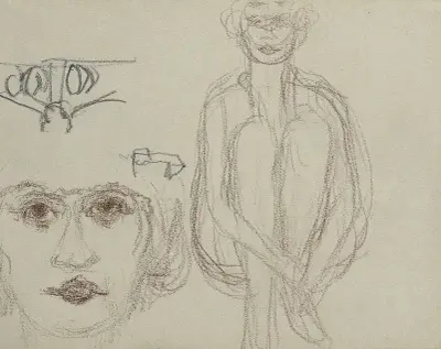 Studia siedzącego aktu i głowy kobiety, Pierre Bonnard
