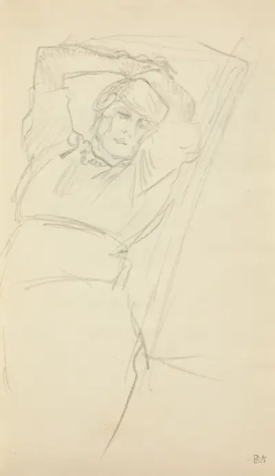 Femme à la chaise longue av Pierre Bonnard