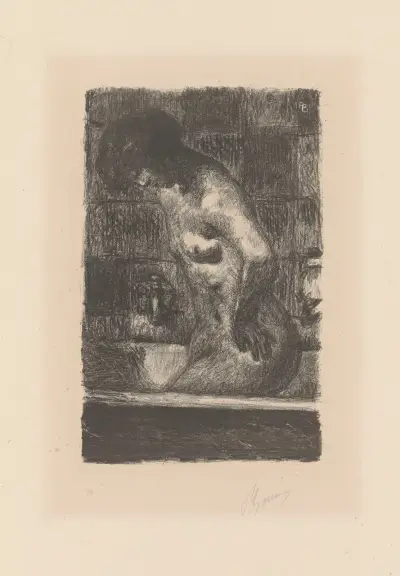 Stojící žena ve vaně, Pierre Bonnard