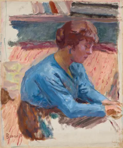 Zamyślona kobieta w niebieskim gorsie, Pierre Bonnard