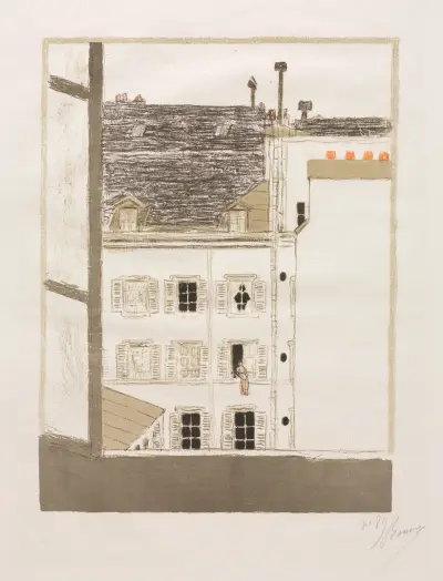 Houses In A Courtyard av Pierre Bonnard