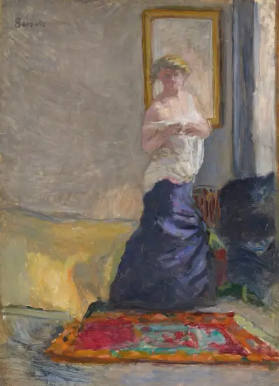 Jeune femme se déshabillant av Pierre Bonnard