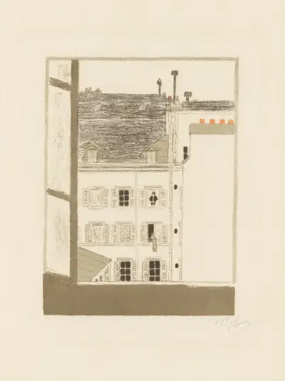 Maison dans la cour av Pierre Bonnard
