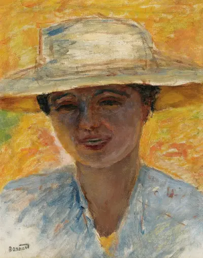 Portrait de Femme au Grand Chapeau av Pierre Bonnard
