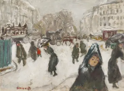 Rue sous la neige av Pierre Bonnard