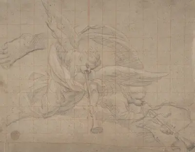 Two Angels, Study for the Val de Grâce av Pierre Mignard