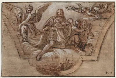 Udkast til loftsdekoration – nr 2 av Pierre Mignard
