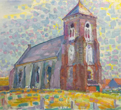 Church In Zoutelande av Piet Mondrian