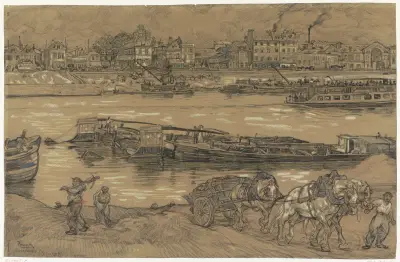Blick auf das Ufer der Seine von Pieter Dupont
