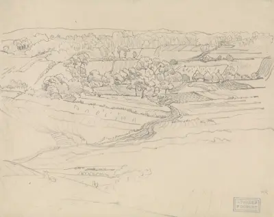Landschaft mit gewundenem Weg von Pieter Dupont