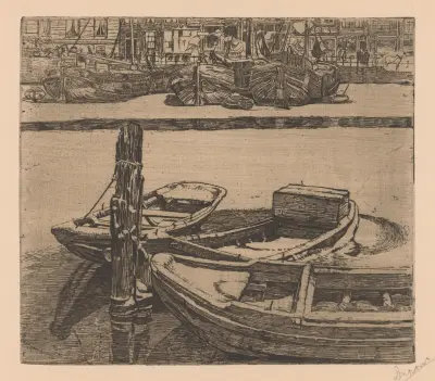 Schiffe im Damrak in Amsterdam, 1895 – Nr. 2 von Pieter Dupont