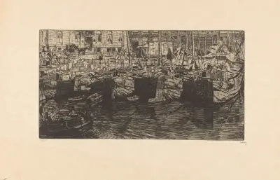 Schiffe im Damrak in Amsterdam, 1895 – Nr. 1 von Pieter Dupont
