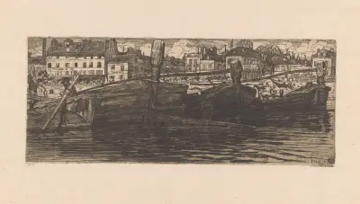 Schuten in der Seine in Paris von Pieter Dupont