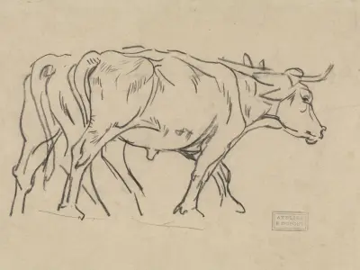 Zwei Zugochsen von Pieter Dupont
