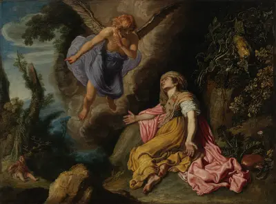 Hagar and the Angel, 1614 av Pieter Lastman
