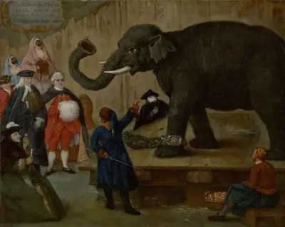 The Display of the Elephant av Pietro Longhi