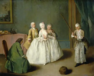 The Game of the Cooking Pot av Pietro Longhi