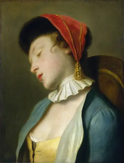 A Sleeping Girl av Pietro Rotari