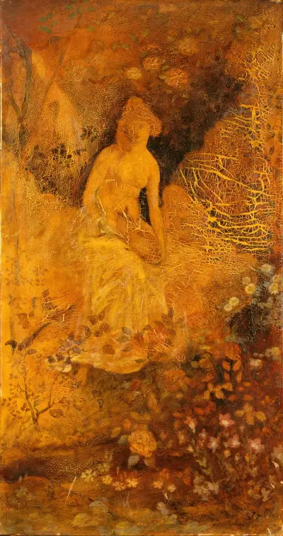 Woman with a Deer av Albert Pinkham Ryder