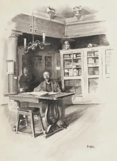 Interior of the library at the Grand Theatre in Warsaw av Władysław Podkowiński