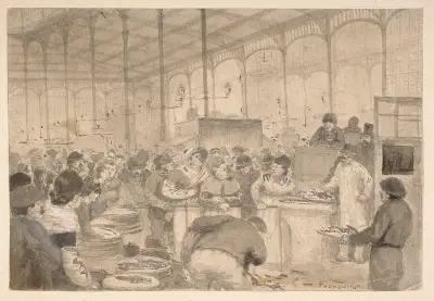 Market hall in Paris av Władysław Podkowiński