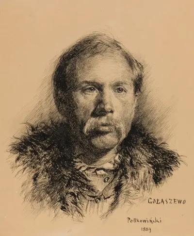 Portrait of a peasant from Gołaszew av Władysław Podkowiński