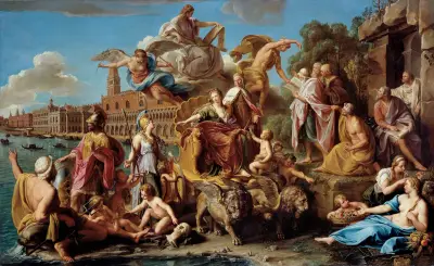 The Triumph Of Venice (C 1737) av Pompeo Batoni